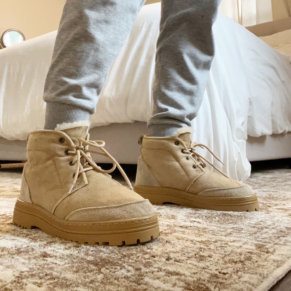 Country Leather Sheepskin Sand Hiker Short Boots Women’s Tan Brown Size 7 Sturdy - Picture 5 of 15